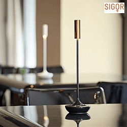 LED Akku-Tischleuchte NUCANDLE 31 cm 1,6W 2700K, 180lm, IP54, Ra85, schwarz,kupfer,glnzend