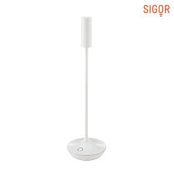 battery table lamp NUCANDLE IP54, glossy, white dimmable