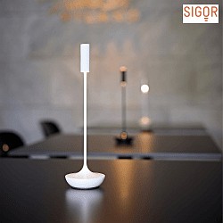 battery table lamp NUCANDLE IP54, glossy, white dimmable