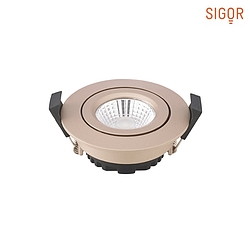 Luce da incasso DILED 68 girevole, Dim-To-Warm IP30, champagne dimmerabile 6W 360lm 2100-2700K 36 36 CRI 95