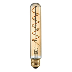 LED Deko Wendelfilament-Rhrenlampe CURVED GOLD, 230V,  3.2cm / L 18.5cm, E27, 5.5W 2000K 250lm 330, dimmbar, Gold / Klar