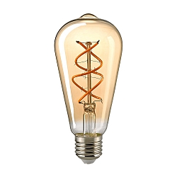 LED Decorative Spiral Filament rustic lamp Edison CURVED GOLD, 230V,  6.4cm / L 14cm, E27, 4.5W 1800K 250lm 330, dimmable