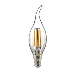 LED Filamentlampe KERZE WINDSTOSS, 230V,  3.5cm / L 12.3cm, E14, 4.5W, 2700K 470lm 300, dimmbar, klar