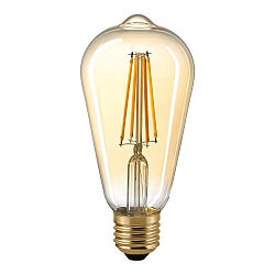 LED Filament Edisonlampe GOLD, 230V,  6.4cm / L 14cm, E27, 4.5W 2500K 420lm 300, dimmbar, Gold