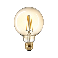 LED Filamentlampe GLOBE G95 GOLD, 230V,  9.5cm / L 14cm, E27, 7W 2500K 720lm, dimmbar, Gold / klar