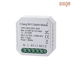 shaire WIFI Schalter fr Unterputzdosen, 220-240V, IP20, 1 Kanal An/Aus, max, 150W LED