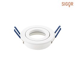 Aluminum Recessed luminaire with quick-change inner ring, incl. GU5.3 socket, IP20,  8.3cm, DA 6.8cm, swiveling 25, white