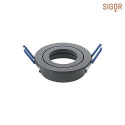 Alu-Einbaustrahler RING, IP20,  8.3cm, Schnellwechsel-Innenring, inkl. GU5.3 Fassung (12V DC), schwenkbar 25, Schwarz