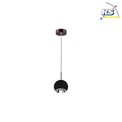 Luminaire  suspension BALL WOOD    1 flamme GU10 IP20, chrome, noir , noisette gradable
