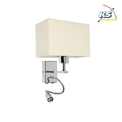 Wall luminaire RELAX with, Spotlight, angular, E27, LED spotlight, beige / chrome