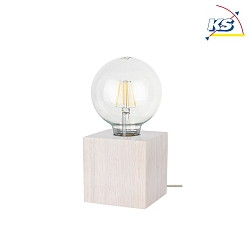 Lampe de table TRONGO SQUARE   angulaire E27 IP20, chne blanc, transparent