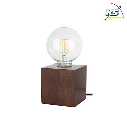 Lampe de table TRONGO SQUARE   angulaire E27 IP20, noir , noisette