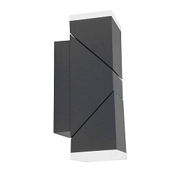 Applique da esterno JACK su / gi, 2-Lampadine, angolare, regolabile, commutabile IP67, Nero opaco 