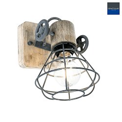 Plafoniera GUERSEY 1-Lampadina, regolabile E27 IP20, Grigio, Opaco dimmerabile