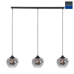 Luci a sospesione LOTUS ? 25cm 3-Lampadine E27 IP20, Nero dimmerabile