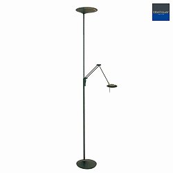 Piantana ZODIAC con braccio articolato, con spot LED, diretto / indiretto, con dimmer a sfioramento IP20, Nero opaco dimmerabile