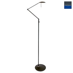 Lampadaire ZODIAC avec bras articul, direct / indirect, avec variateur tactile IP20, noir mat gradable