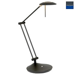 Lampada da tavolo ZODIAC con braccio articolato, diretto / indiretto, con dimmer a sfioramento IP20, Nero opaco dimmerabile