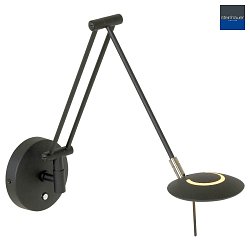 Lampada da parete ZODIAC con braccio articolato, con spina, diretto / indiretto, con dimmer a sfioramento IP20