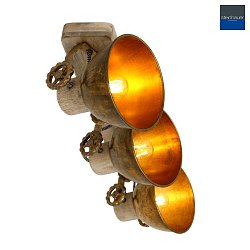 Plafoniera GEARWOOD 3-Lampadine, regolabile E27 IP20, bronzo, antico dimmerabile