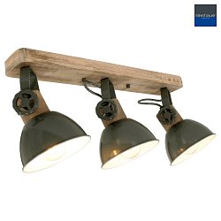 Plafoniera GEARWOOD 3-Lampadine, regolabile E27 IP20, Verde, Lucido dimmerabile