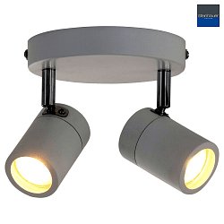 Aufbaustrahler UPROUND, IP44, 2-flammig, inkl. 2x GU10 LED 4.6W 2200-2700K 480lm (D2W), dreh- und neigbar, wei matt
