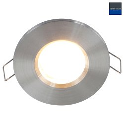 recessed luminaire PLITE SPOT round, rigid, with open cable GU10 IP44, steel brushed dimmable
