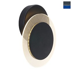 wall and ceiling luminaire LIDO round, adjustable, indirect, perforated IP20, black matt dimmable