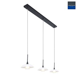 Pendelleuchte  TALLERKEN, 3-flammig, lang, inkl. 3x G9 LED 3W 2700K 300lm, dimmbar, Schirm wei matt, schwarz matt