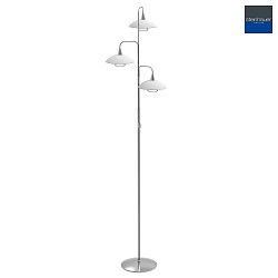 Lampada da terra TALLERKEN 3-Lampadine, con spina, con dimmer a sfioramento G9 IP20, Acciaio spazzolato dimmerabile