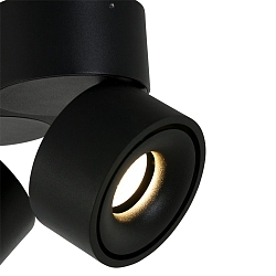 ceiling luminaire FEZ 2 flames, oval, swivelling, rotatable, set back IP20, black matt dimmable