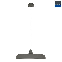 pendant luminaire KRISIP down, 1 flame, flat E27 IP20, grey, mat dimmable