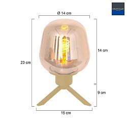 Lampada da tavolo REFLEXION 1-Lampadina E27 IP20, ottone dimmerabile