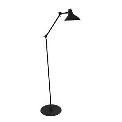 floor lamp KASKET with switch, with jointed arm, with plug E27 IP20, black matt 