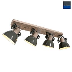 Luminaire de plafond GEARWOOD 4 flammes, rglable E27 IP20, vert gradable