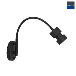 wall luminaire NATASJA with switch, with flex arm GU10 IP20, black matt dimmable