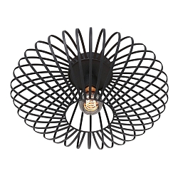 ceiling luminaire DUNBAR 1 flame, round E27 IP20, black matt dimmable