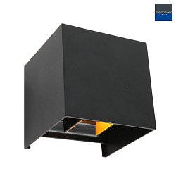 Luminaire mural dextrieur MURO haut bas, forme en d, rglable IP44, noir mat gradable