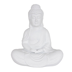 table lamp JAZZ BUDDHA round, with switch, with plug E14 IP20, white matt 
