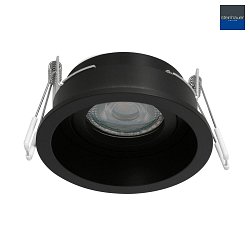 recessed luminaire PLITE SPOT round, rigid, set back GU10 IP20, black matt dimmable