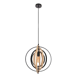 pendant luminaire MUOVERSI E27 IP20, beech, black