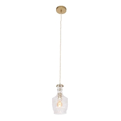 pendant luminaire GRAZIOGLASS ?12,5cm E27 IP20, brass