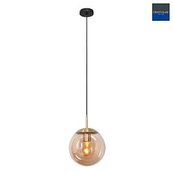 pendant luminaire BOLLIQUE round E27 IP20, amber, brass, black dimmable