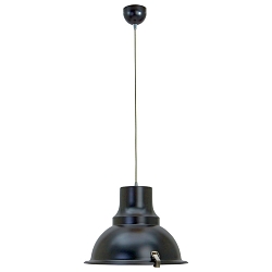 Luminaire  suspension PARADE Bas,  1 flamme, avec diffuseur E27 IP20, noir mat gradable