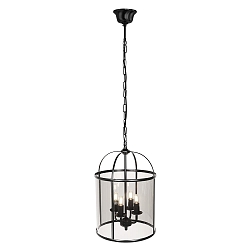 pendant luminaire PIMPERNEL 4 flames E14 IP20, black dimmable