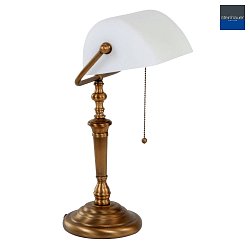 Steinhauer Table lamp ANCILLA, 1 flame, glass white, bronze