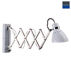 Lampada da parete SPRING lang, con interruttore, con spina, regolabile E27 IP20, Bianco opaco dimmerabile