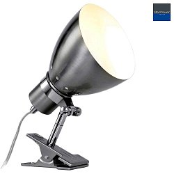 Lampe  pince SPRING avec interrupteur, avec prise de courant, rglable E27 IP20, acier bross 