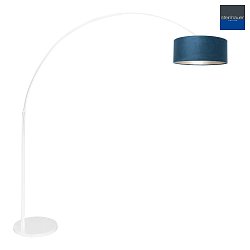 Stehleuchte / Bogenleuchte SPARKLED LIGHT, E27, mit Fussschalter + zylindrischem Schirm, wei matt / Velours blau