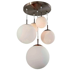 Luminaire  suspension BOLLIQUE 5 flammes, langue E27 IP20, acier bross gradable